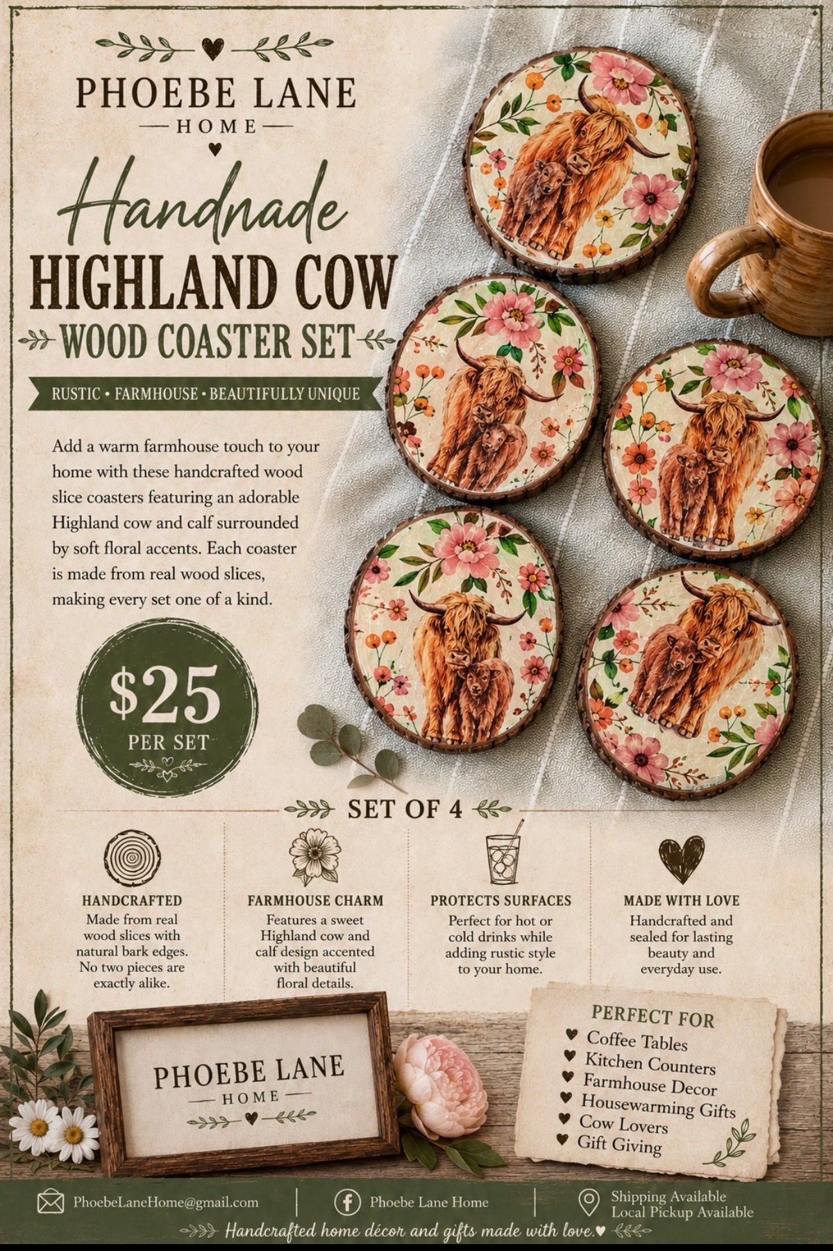 Highland Cow Coasters
