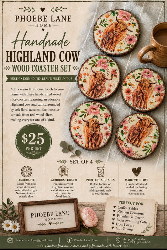 Highland Cow Coasters